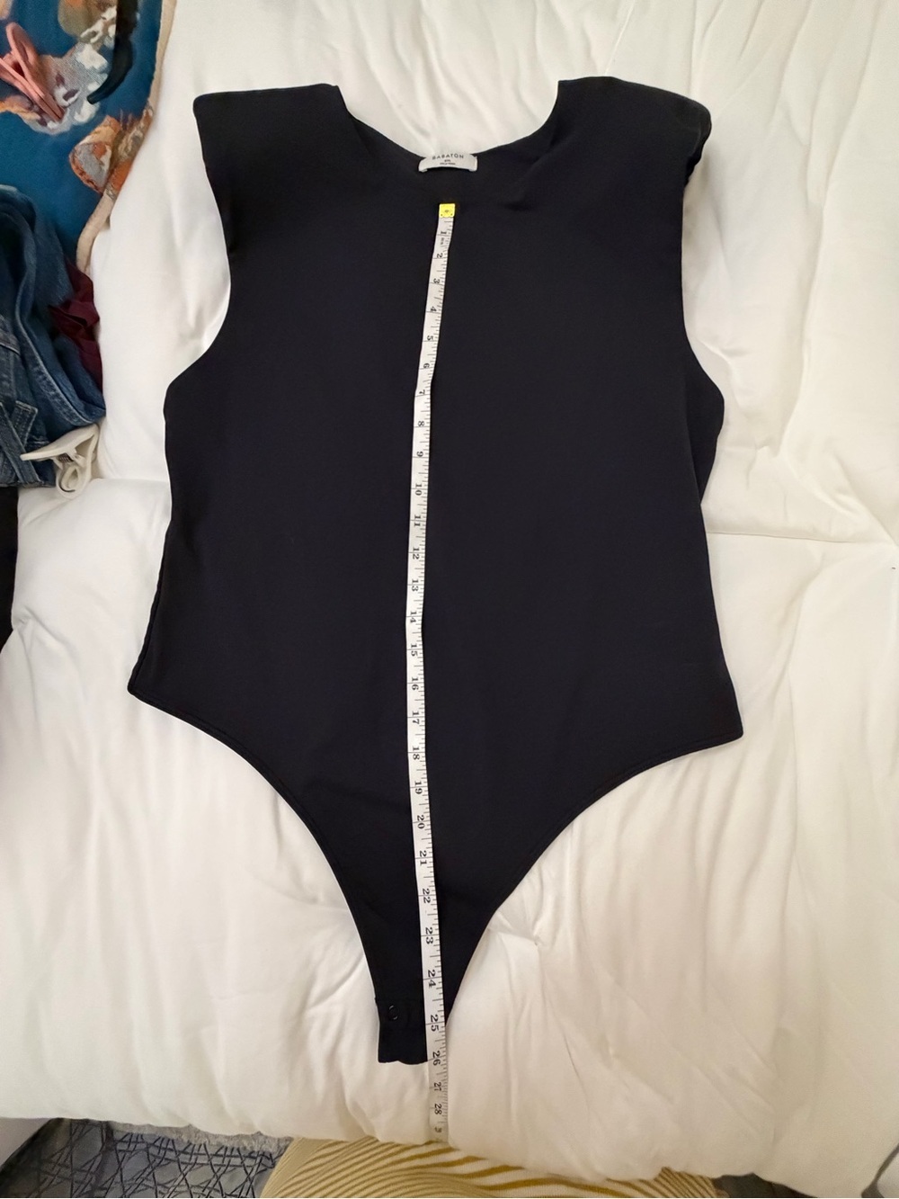 Babaton Contour Square Neck Shoulder Pad Bodysuit Black 2XL Aritzia - Picture 11 of 14
